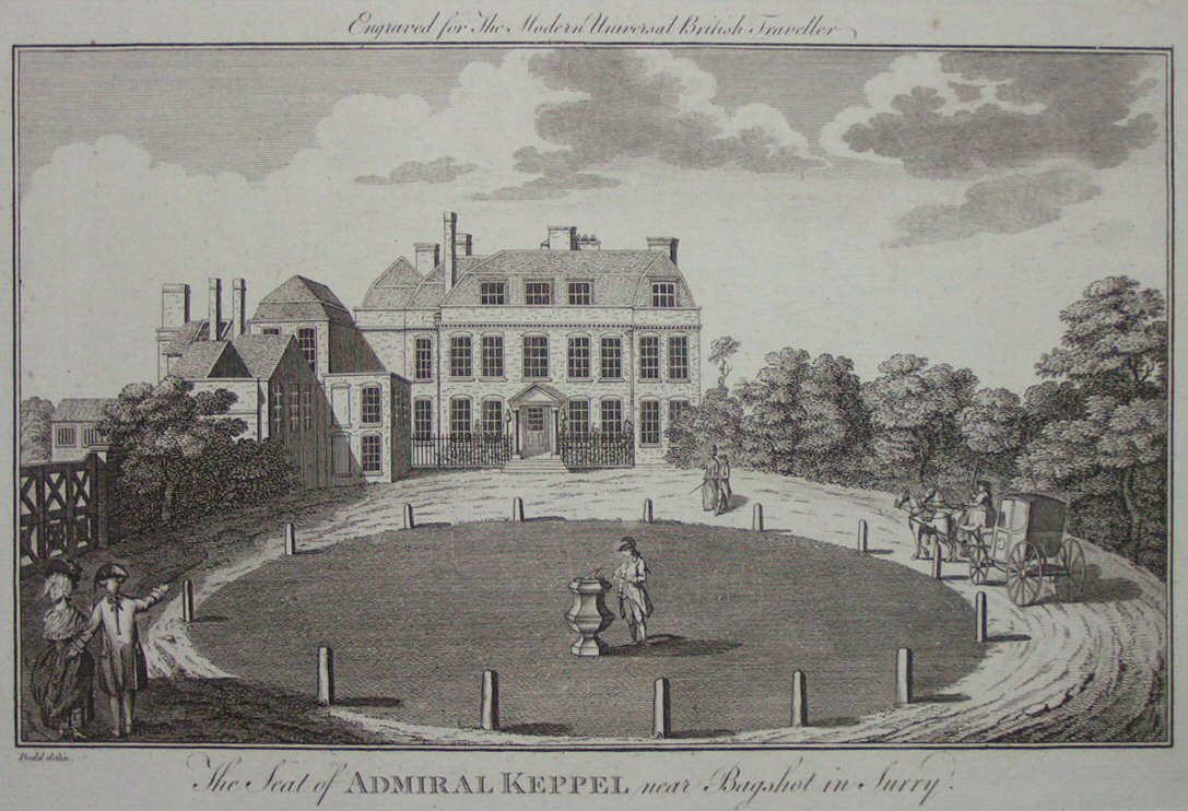 Print - The Seat of Admiral Keppel, near Bagshot in Surry.